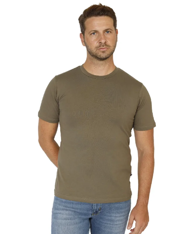 obsidian burst t-shirts -Olive Green Cotton Crew Neck T-Shirt