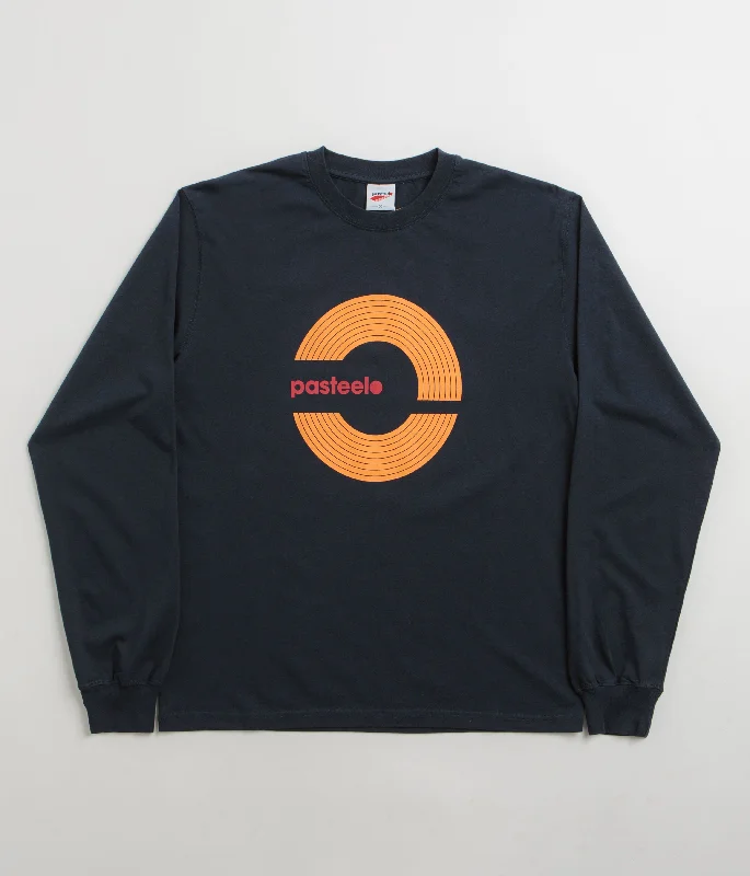 electric hue t-shirts -Pasteelo Grooves Long Sleeve T-Shirt - Navy