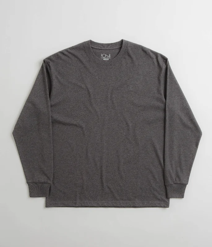 sand laid-back t-shirts -Polar Team Long Sleeve T-Shirt - Dark Grey Melange