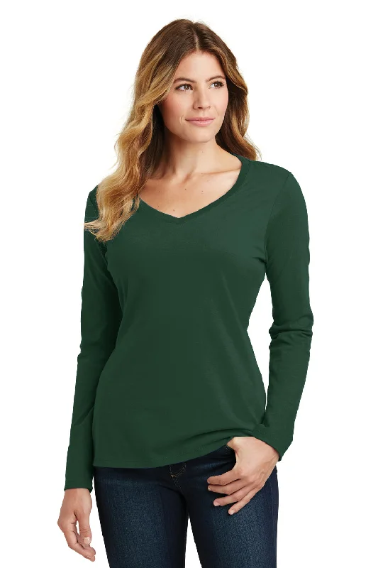 squad flash t-shirts -Port & Company Womens Fan Favorite Long Sleeve V-Neck T-Shirt - Forest Green