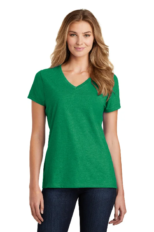 gig-ready t-shirts -Port & Company Womens Fan Favorite Short Sleeve V-Neck T-Shirt - Heather Athletic Kelly Green