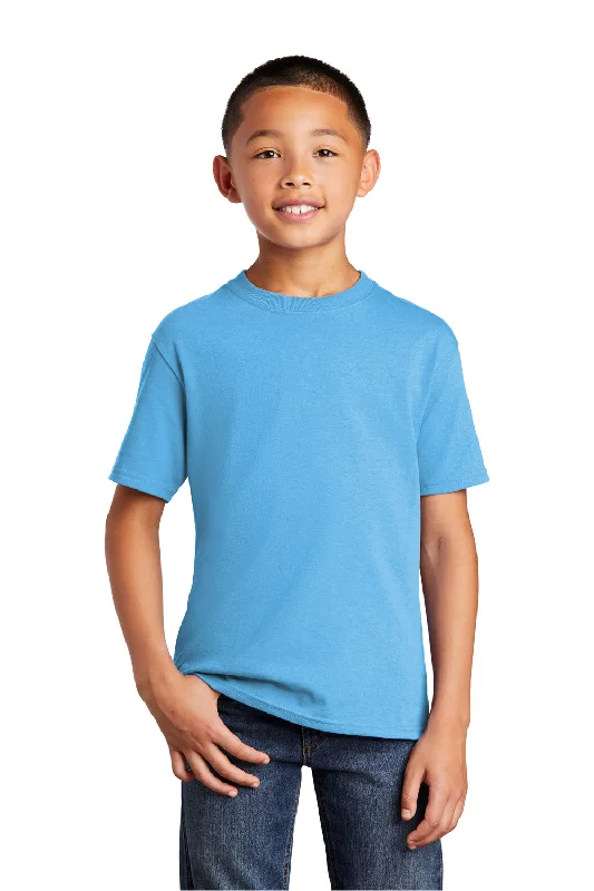 ombre burst t-shirts -Port & Company Youth Core Short Sleeve Crewneck T-Shirt - Aquatic Blue