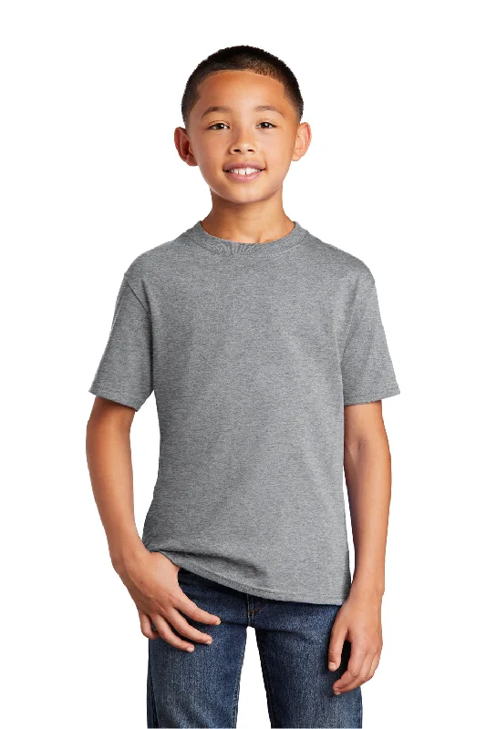 teen glow t-shirts -Port & Company Youth Core Short Sleeve Crewneck T-Shirt - Heather Grey