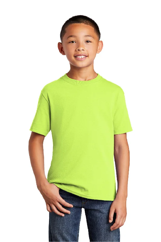 moss stretch t-shirts -Port & Company Youth Core Short Sleeve Crewneck T-Shirt - Neon Yellow