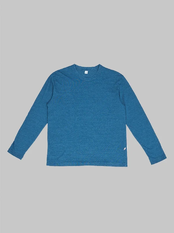 swing fit t-shirts -Pure Blue Japan LS5011-GRE Greencast Indigo Dyed Long Sleeve T-Shirt