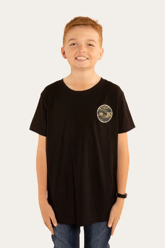 umber stretch t-shirts -Signature Bull Kids Classic Fit T-Shirt - Black/Camo