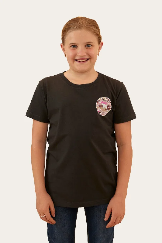 cerise trim t-shirts -Signature Bull Kids Classic Fit T-Shirt - Charcoal/Pink Camo