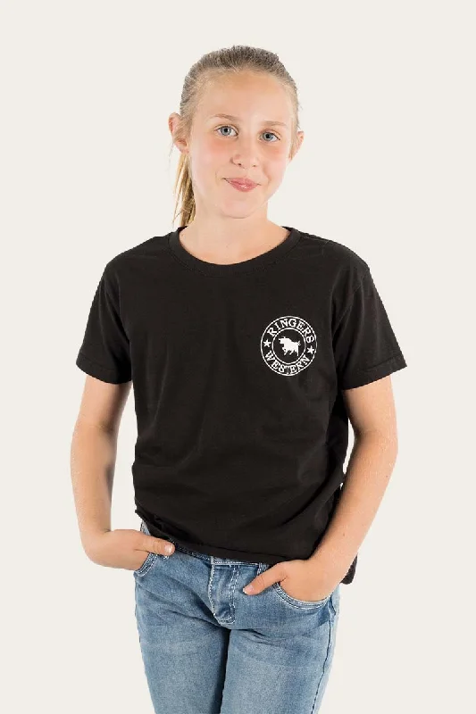 maternity fade t-shirts -Signature Bull Kids Classic Fit T-Shirt - Black/White