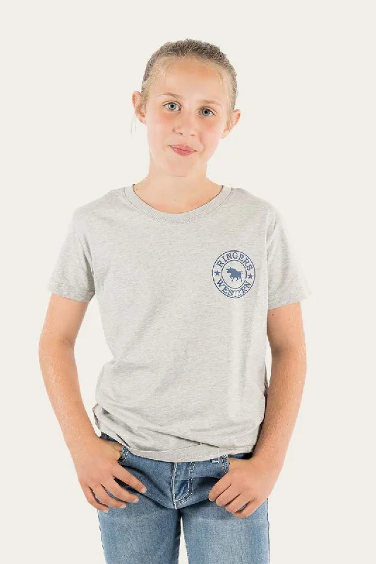 light stretch t-shirts -Signature Bull Kids Classic Fit T-Shirt - Grey Marle/Navy