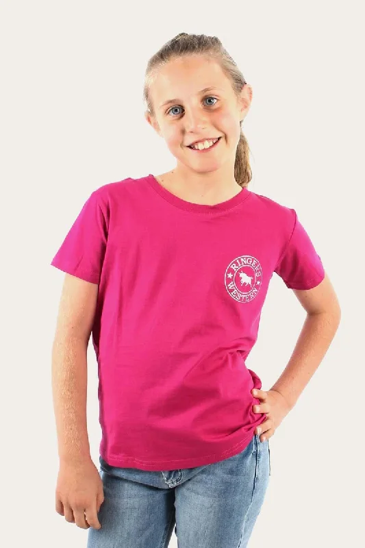 muted pop t-shirts -Signature Bull Kids Classic Fit T-Shirt - Magenta/Silver