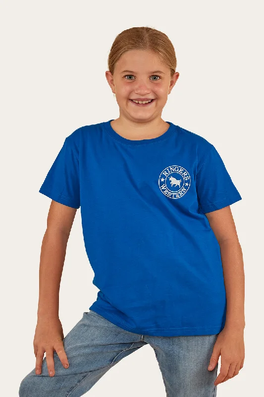 soft scoop t-shirts -Signature Bull Kids Classic Fit T-Shirt - Snorkel Blue/White