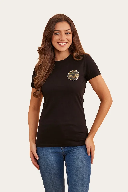 bold glow t-shirts -Signature Bull Womens Classic Fit T-Shirt - Black/Camo