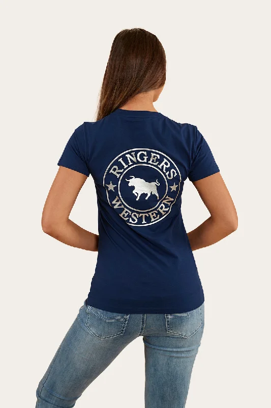 infant chill t-shirts -Signature Bull Women Classic Fit T-Shirt - Navy/Silver