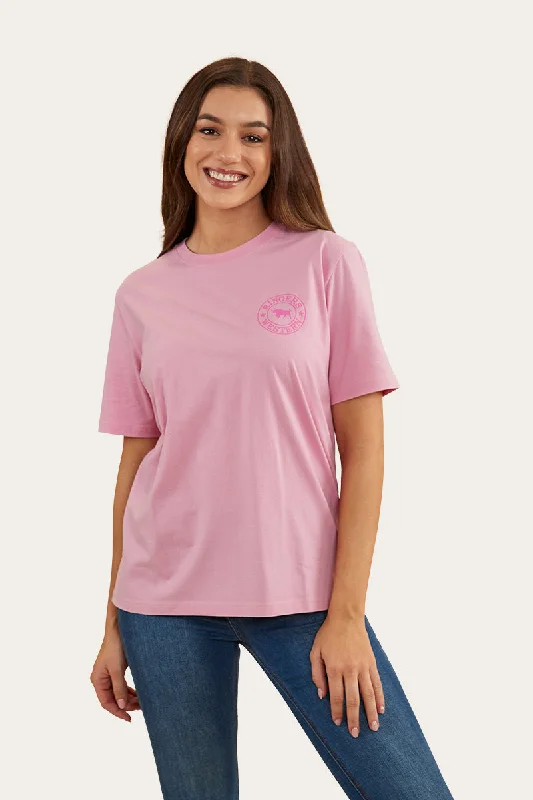 heavy stretch t-shirts -Signature Bull Womens Loose Fit T-Shirt - Pastel Pink/Candy