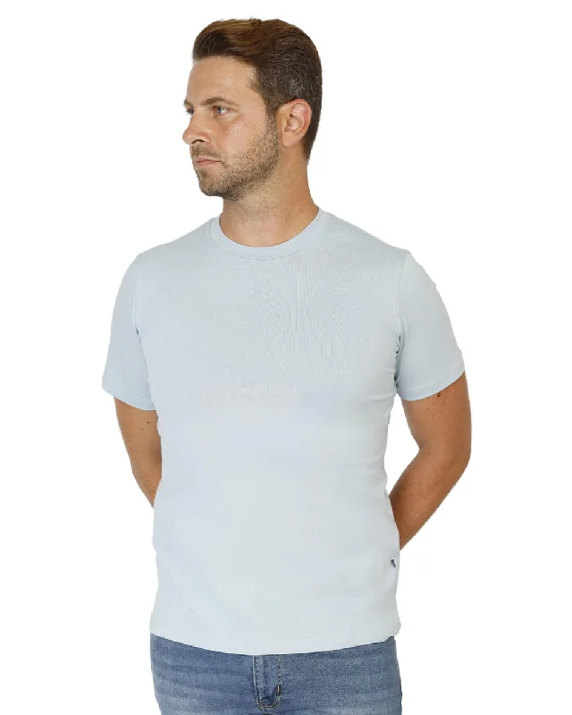 tight glow t-shirts -Sky Blue Cotton Crew Neck T-Shirt