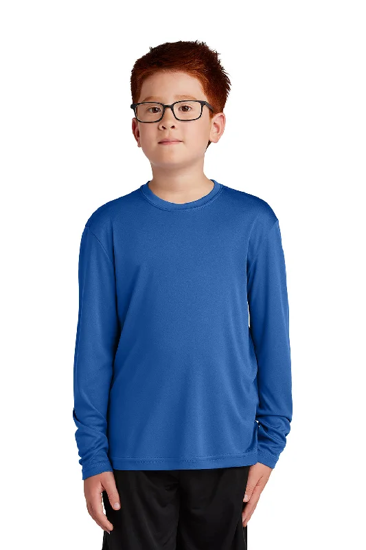 duo stretch t-shirts -Sport-Tek Youth Competitor Moisture Wicking Long Sleeve Crewneck T-Shirt - Royal Blue