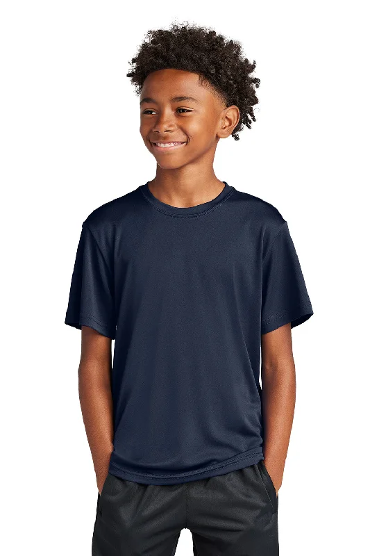 crimson airy t-shirts -Sport-Tek Youth Competitor Moisture Wicking Short Sleeve Crewneck T-Shirt - True Navy Blue