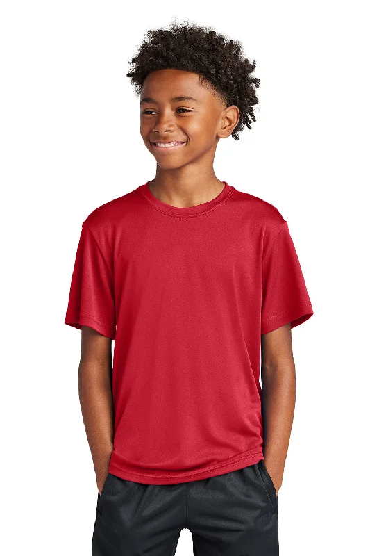 fan gear t-shirts -Sport-Tek Youth Competitor Moisture Wicking Short Sleeve Crewneck T-Shirt - True Red