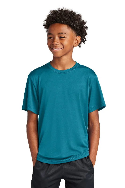 copper stretch t-shirts -Sport-Tek Youth Competitor Moisture Wicking Short Sleeve Crewneck T-Shirt - Tropic Blue