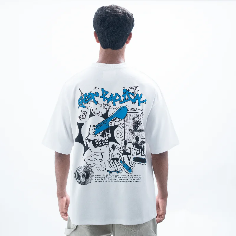 slim gym t-shirts -SUPERKICKS | SKATE EVERYDAY' TEE { WHITE