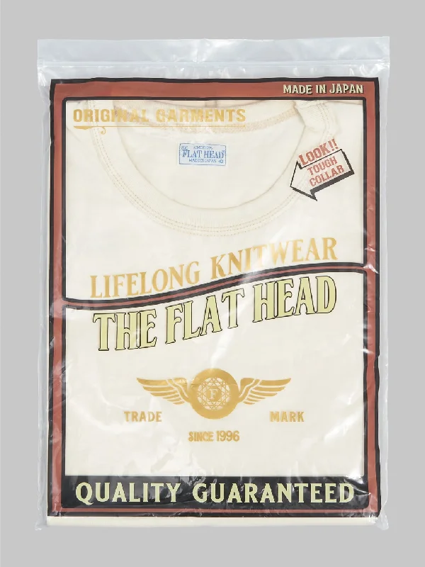 active stretch t-shirts -The Flat Head Loopwheeled Heavyweight Plain T-Shirt Ivory