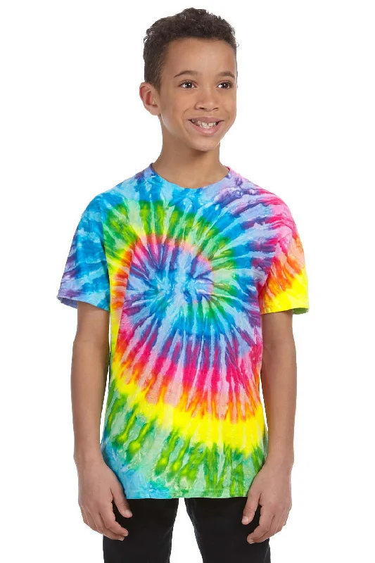 swing burst t-shirts -Tie-Dye Youth Short Sleeve Crewneck T-Shirt - Saturn