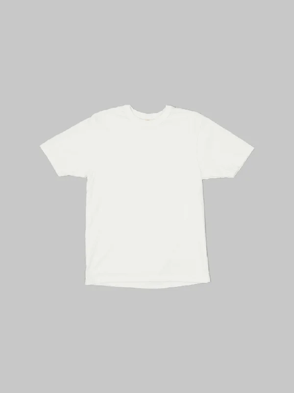 breathable gym t-shirts -UES No.8 Slub Nep Short Sleeve T-Shirt White