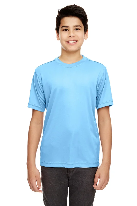 wide burst t-shirts -UltraClub Youth Cool & Dry Performance Moisture Wicking Short Sleeve Crewneck T-Shirt - Columbia Blue