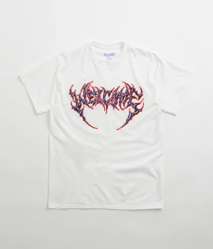 bronze ripple t-shirts -Welcome Fang T-Shirt - White / Purple / Red