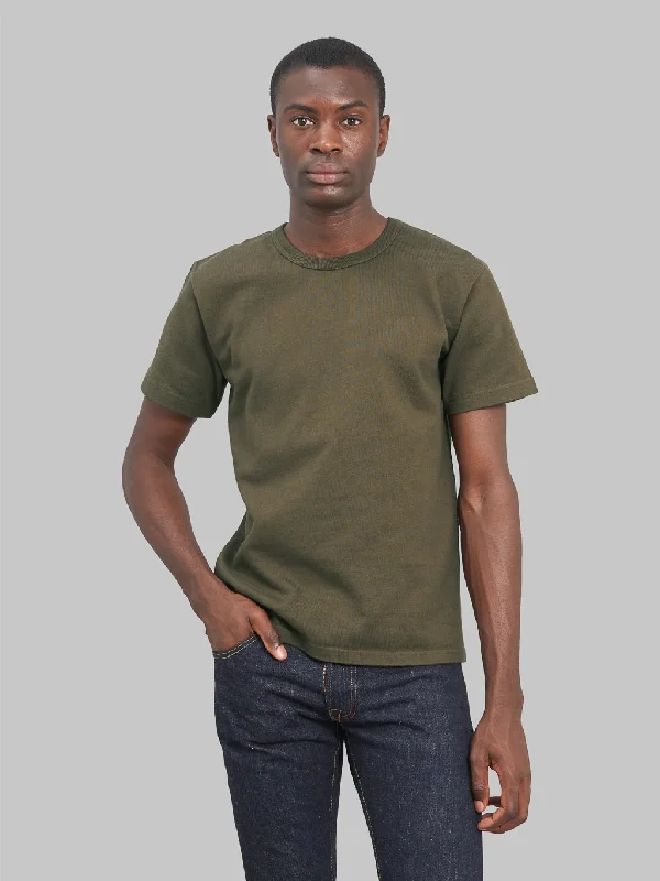 mauve fade t-shirts -Wonder Looper Double Heavyweight Crewneck T-Shirt Heather Khaki