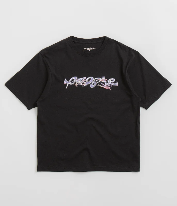 twist sleeve t-shirts -Yardsale Krystal T-Shirt - Black