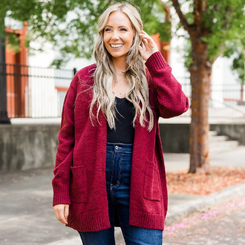 long cardigan festival vibe -Go Everywhere Cardigan, Cabernet