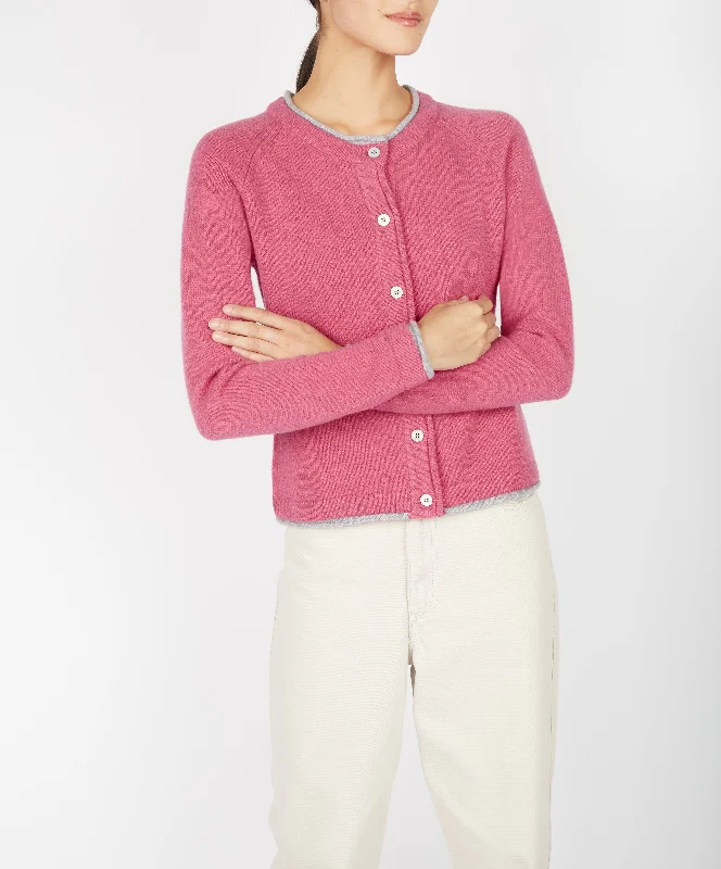 cardigan men nomad grid -Irish - Killiney Cardigan - Rose Pink