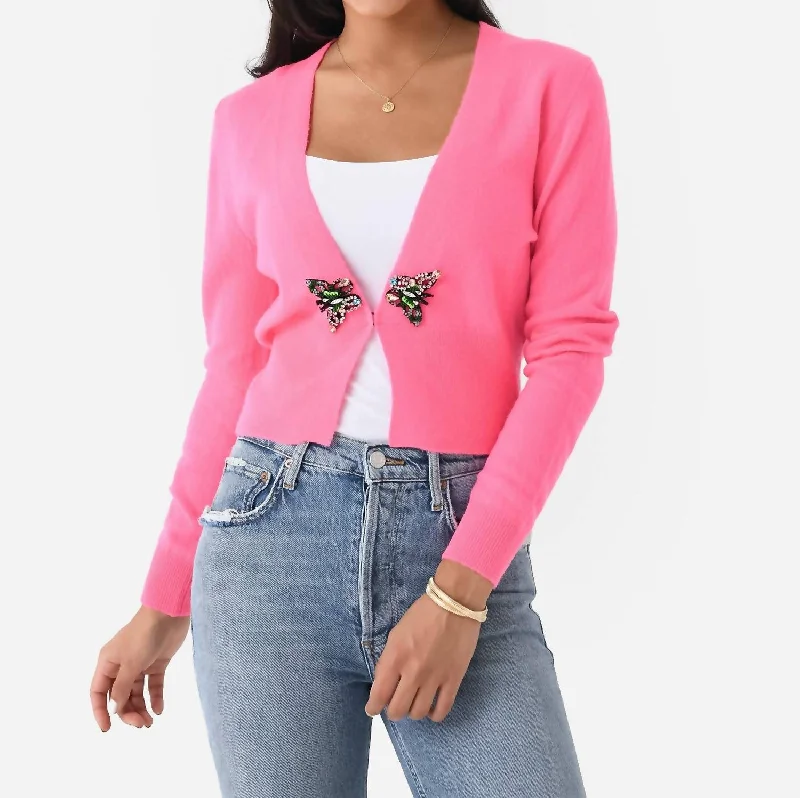 basalt cardigan dark sheen -Pismo Beach Cardigan In Hot Pink