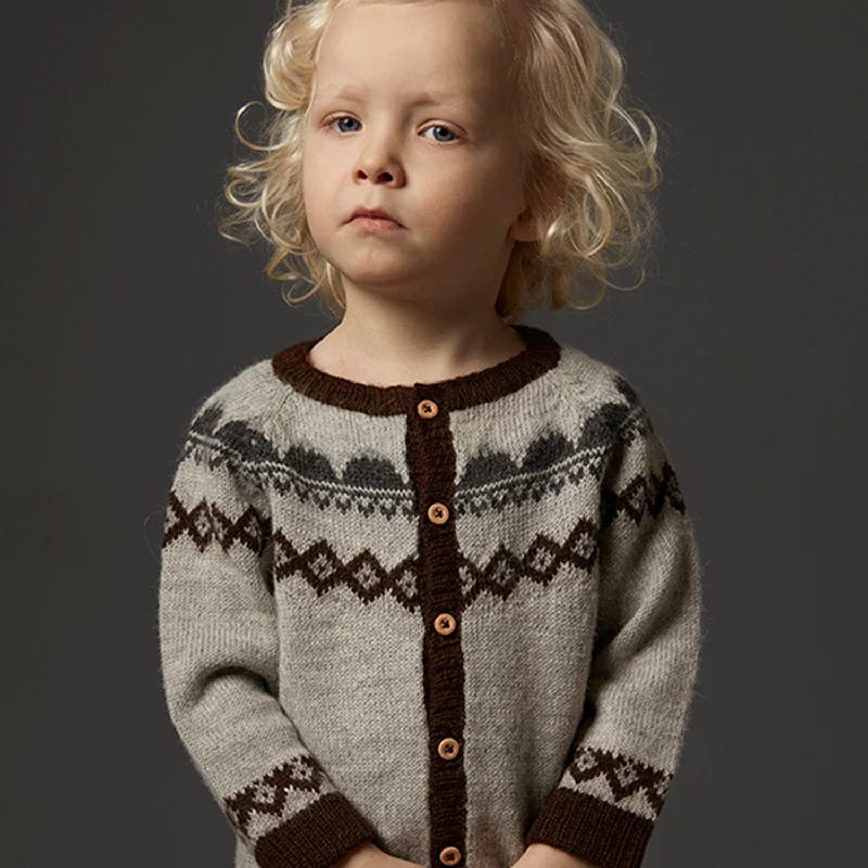 sienna cardigan earthy shine -Baby & Kids Alpaca Mountain Cardigan - Grey