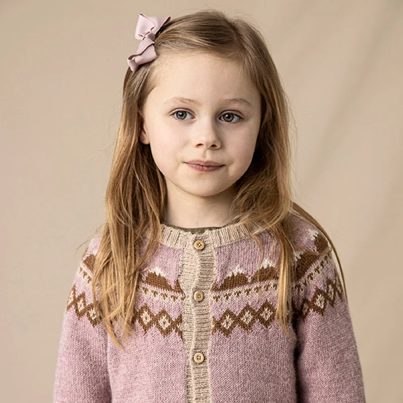 bleach-dye cardigan bold fade -Baby & Kids Alpaca Mountain Cardigan - Rose