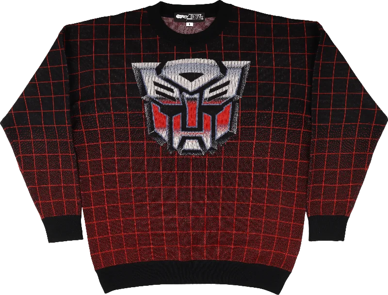 wool-cotton pullover sweater warm -Autobots Logo Transformers Knitted Sweater