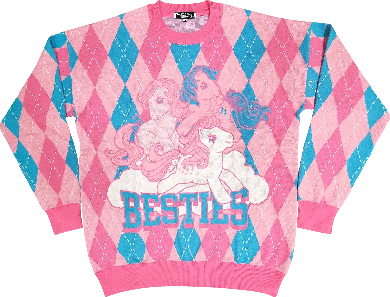 pullover sweater women desert sage -Besties My Little Pony Knitted Sweater