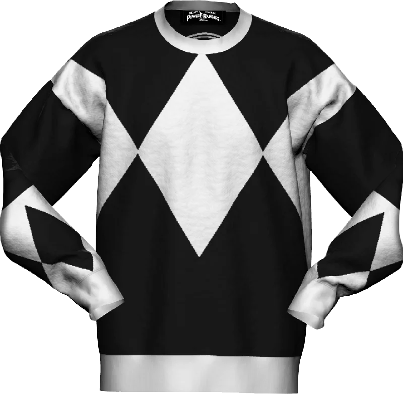 pullover sweater kids starry ridge -Black Ranger Mighty Morphin Power Rangers Knitted Sweater