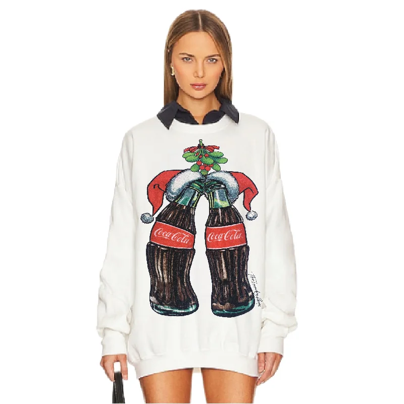 sienna pullover sweater earthy shine -Coca Cola Mistletoe - Short Jumper - White