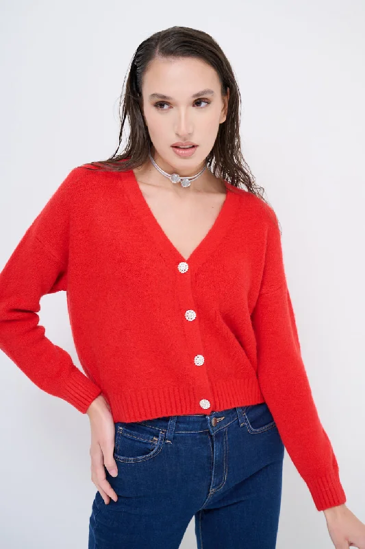 wool-ramie cardigan warm -Cozy button-up cardigan wholesale