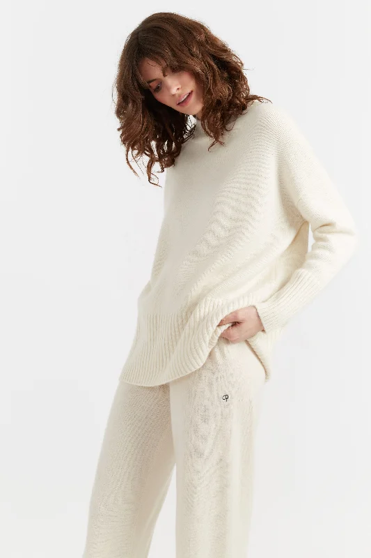 pullover sweater women soft sage -Cream Cashmere Comfort Sweater