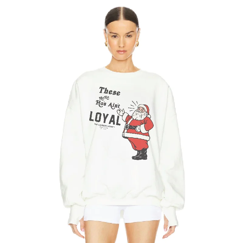 pullover sweater with draped hem -Ain't Loyal - Short Jumper - White