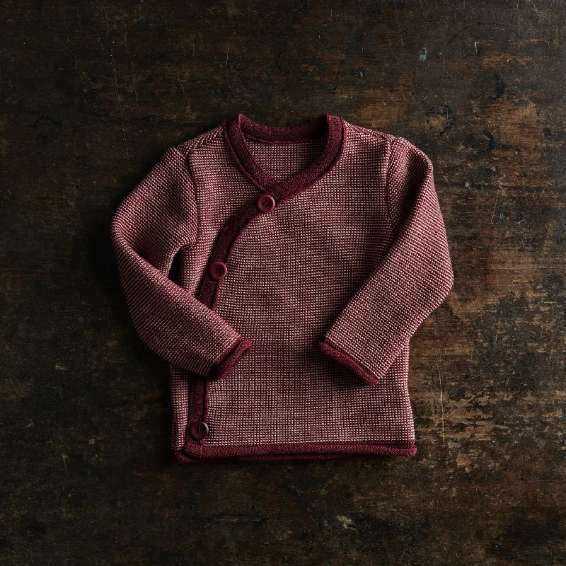 cardigan kids lunar dunes -Baby & Kids Merino Wool Cardigan - Cassis/Rose