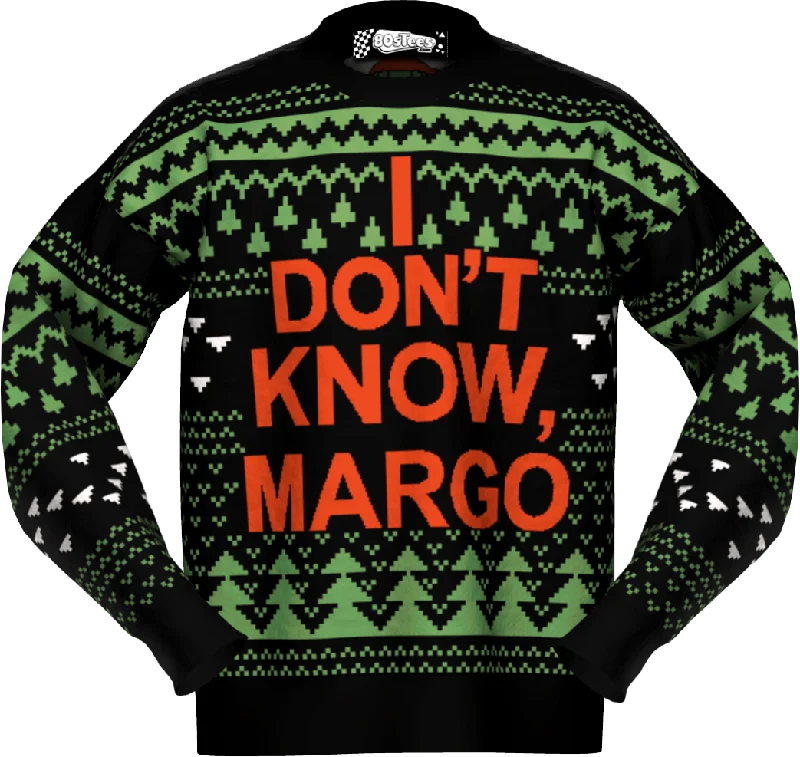 saffron pullover sweater vibrant hue -I Don't Know Margo Christmas Vacation Knitted Sweater