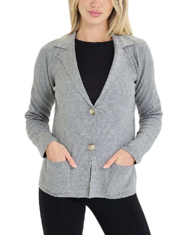 boucle-cotton cardigan plush -Knit Cardigan