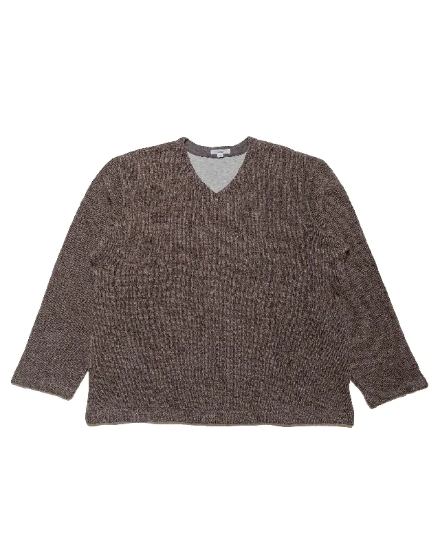 pullover sweater teens solar rust -Lady White Co. V Neck Snap Sweater Brown Melange