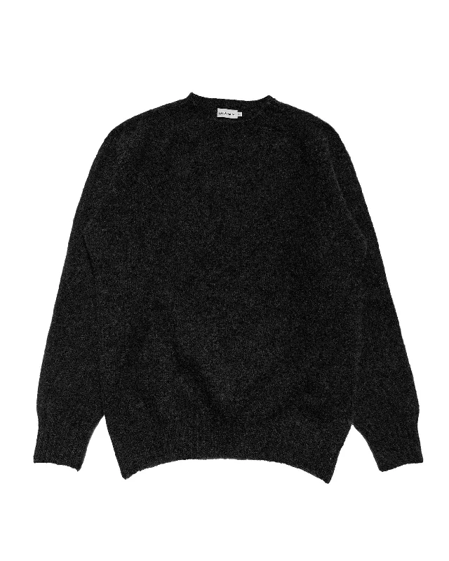 pullover sweater with horn logos -Lost & Found Shaggy Sweater Black