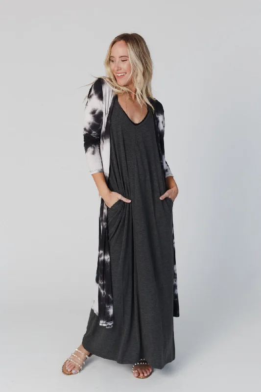 ribbed-jute cardigan texture -My Go To Duster Cardigan - Black Tie Dye