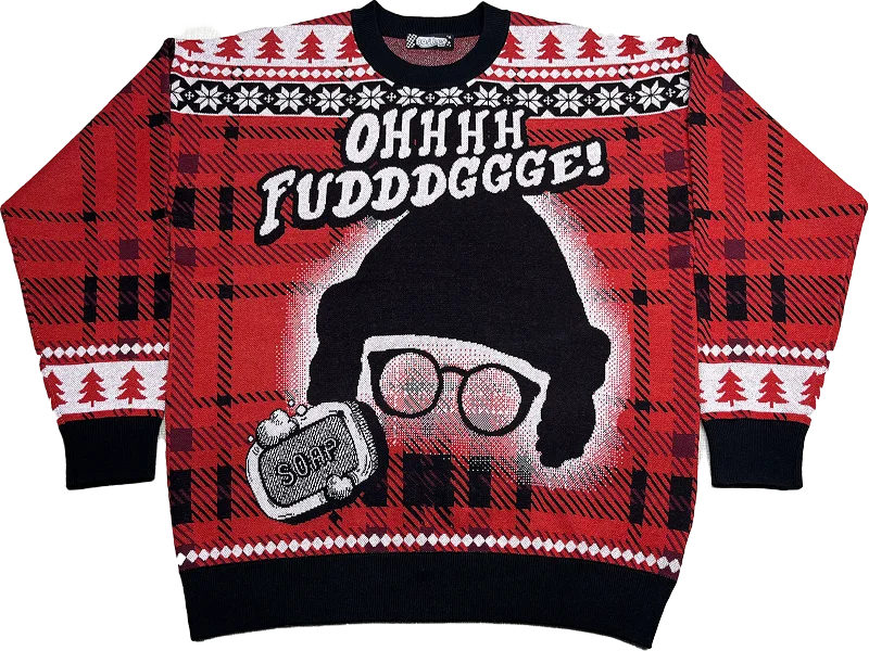 jute-silk pullover sweater rustic -Oh Fudge Christmas Story Knitted Sweater